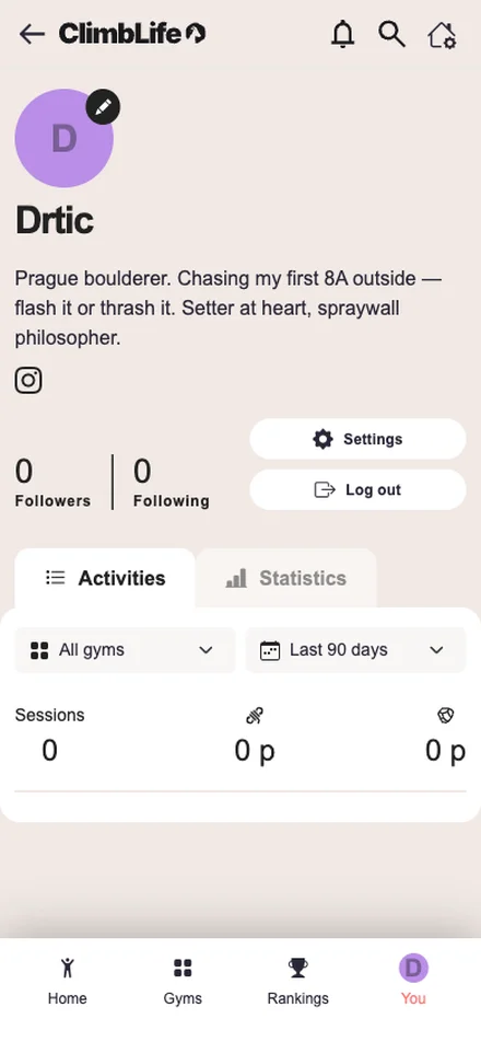 Bio a Instagram na profilu lezce